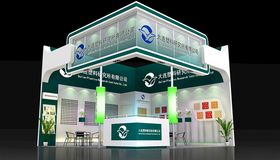 展览3D模型二面开口厅设计效果图示