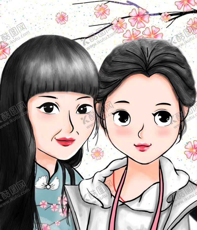 编号：59153909210747151567【酷图网】源文件下载-母女插画头像