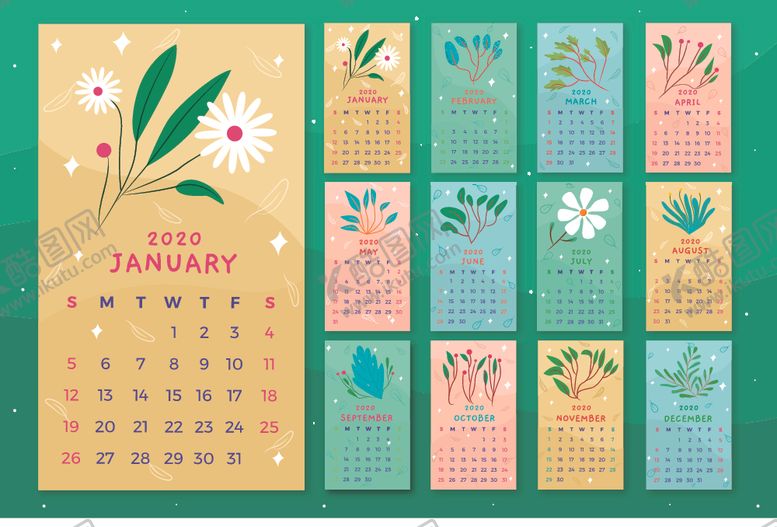 编号：67797909200928159101【酷图网】源文件下载-2020年日历