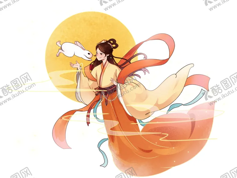 编号：54927302041522512978【酷图网】源文件下载-手绘卡通嫦娥