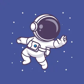 可爱宇航员卡通矢量儿童插画星星小绿人动物