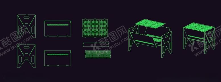 编号：22233004040404339372【酷图网】源文件下载-简易烧烤架CAD激光图