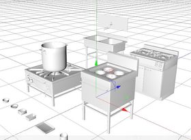 C4D模型厨房