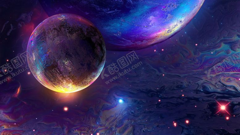 编号：96542310010320049753【酷图网】源文件下载-彩色宇宙星球炫光背景