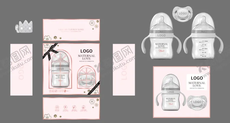 编号：67991304220606052044【酷图网】源文件下载-奶瓶包装婴儿用品婴儿礼盒套
