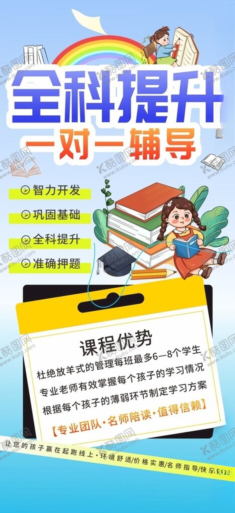 编号：49706302162205409624【酷图网】源文件下载-一对一辅导全科提升班宣传展架