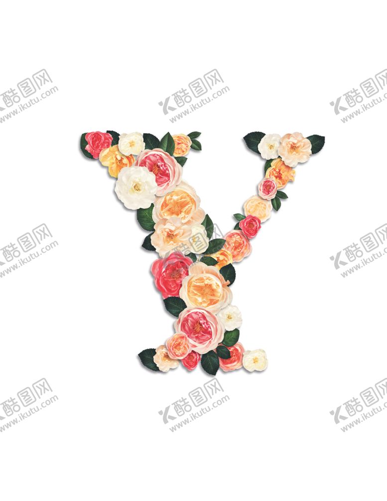 编号：14510810071155278678【酷图网】源文件下载-花卉植物英文字母元素