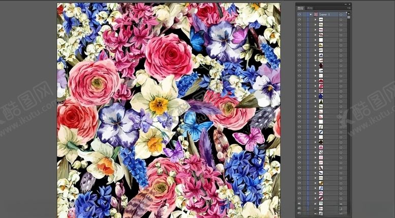 编号：10053309271407051147【酷图网】源文件下载-唯美热带雨林风格红花绿叶碎花花