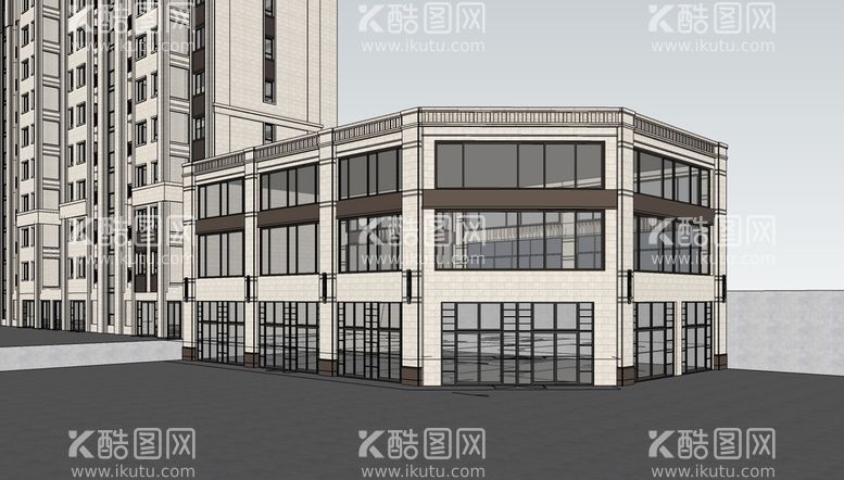 编号：36415412032202297772【酷图网】源文件下载-售楼处建筑su建模模型skp