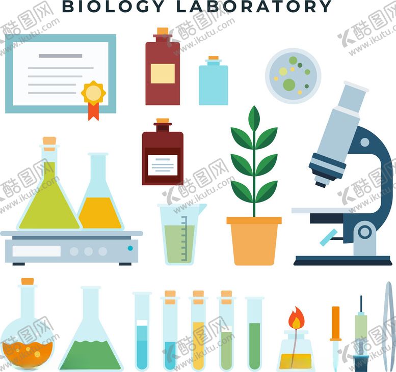编号：13317611171937262523【酷图网】源文件下载-生物实验室元素集合