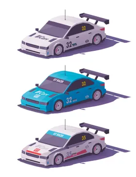 矢量卡通立体3d汽车