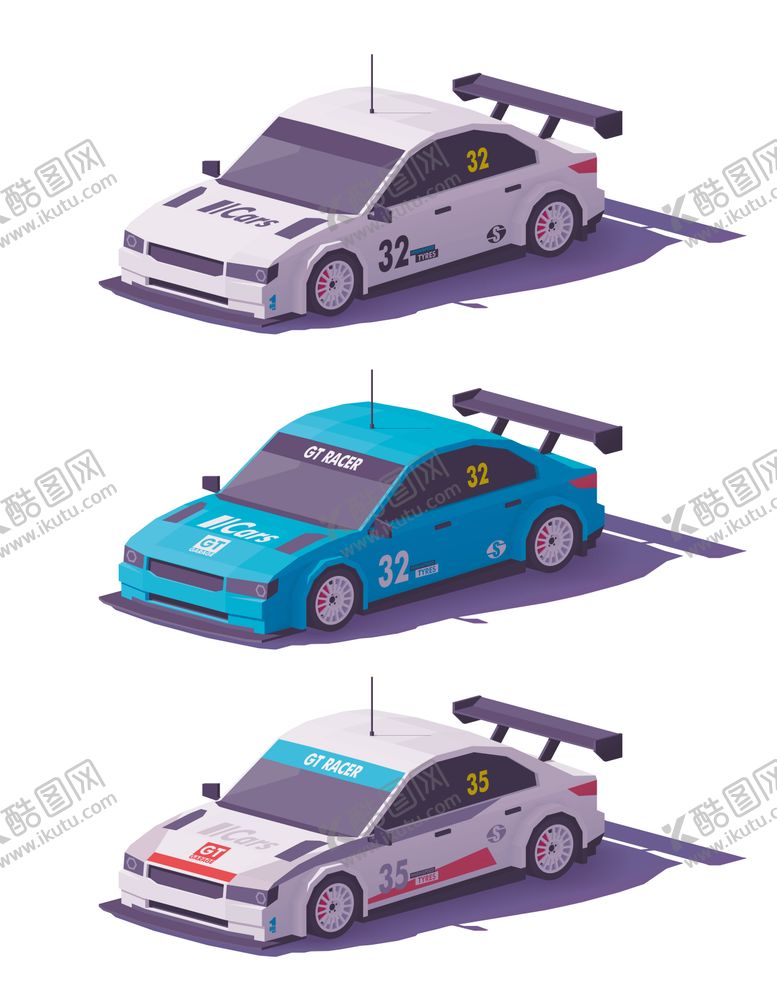 编号：65760908061712123005【酷图网】源文件下载-矢量卡通立体3d跑车