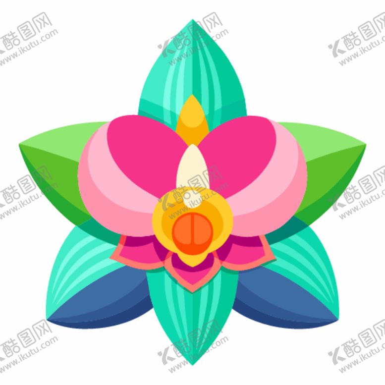 编号：83631412222234338349【酷图网】源文件下载-简洁的彩色节日素材兰花