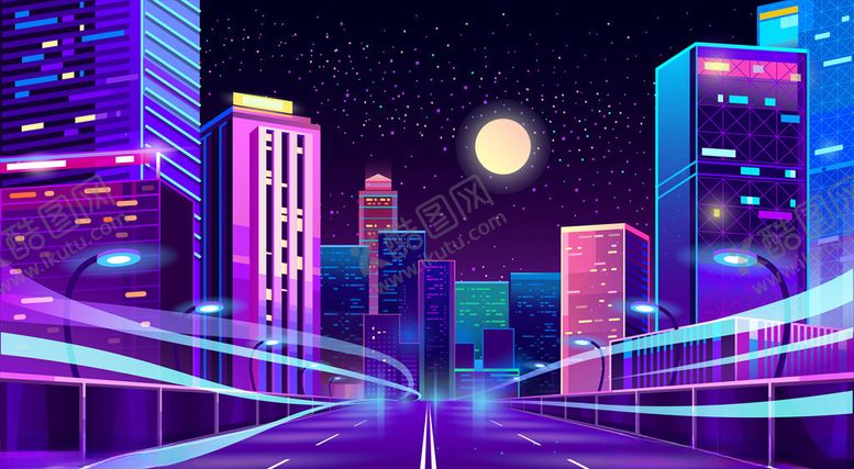 编号：11747209211719065531【酷图网】源文件下载-霓虹城市
