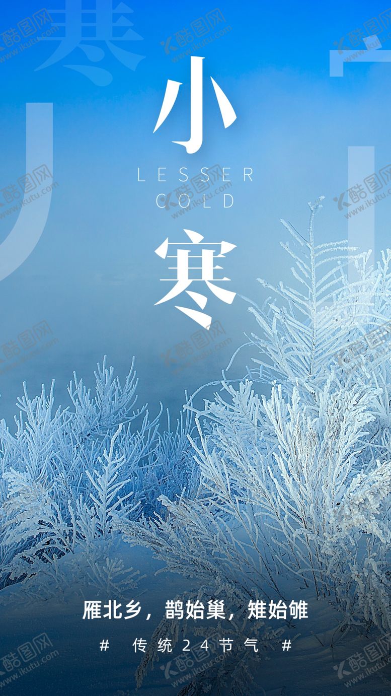 编号：63376205051953163889【酷图网】源文件下载-蓝色冰冻小寒传统节气海报