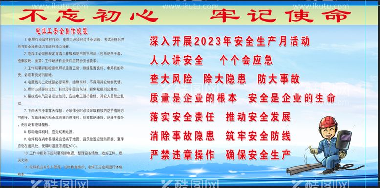 编号：27483509131951343965【酷图网】源文件下载-焊工安全标语警示牌电焊