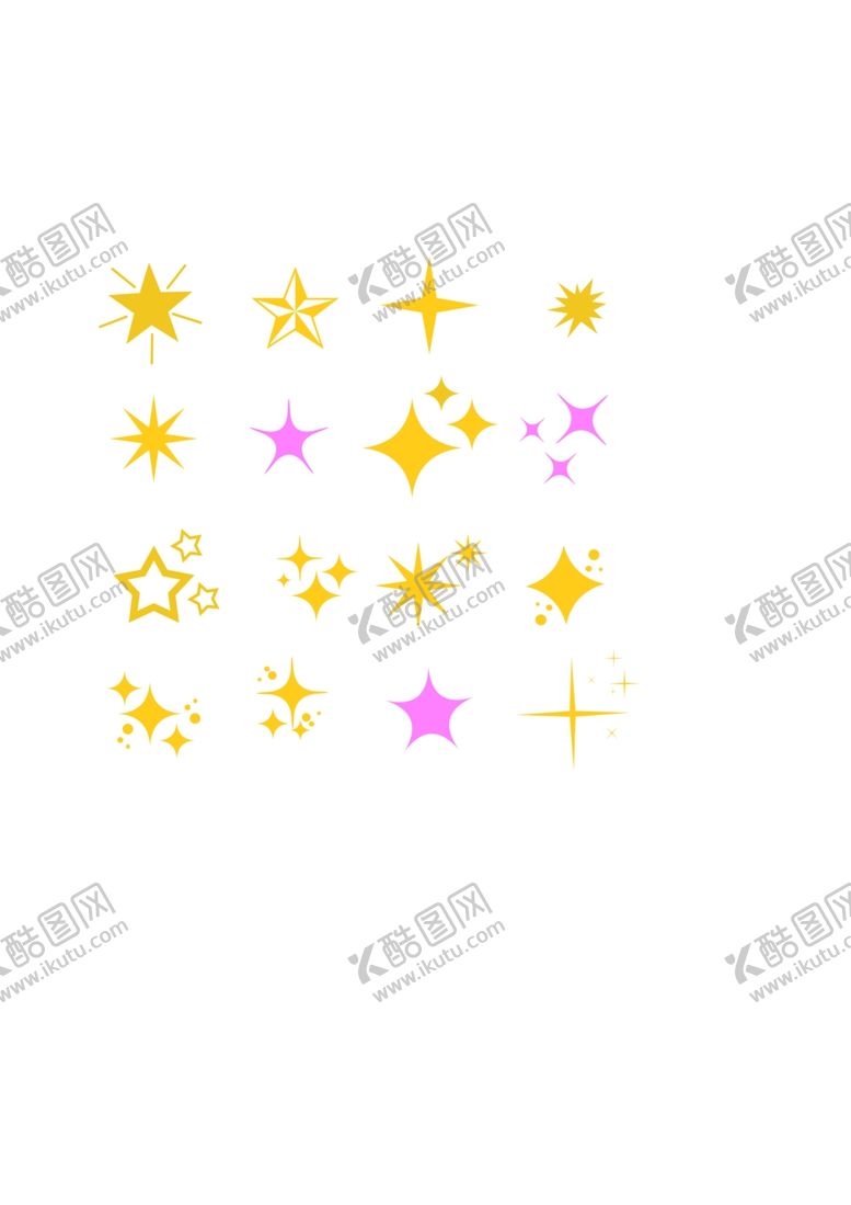 编号：17231501180604439388【酷图网】源文件下载-各种星型点缀