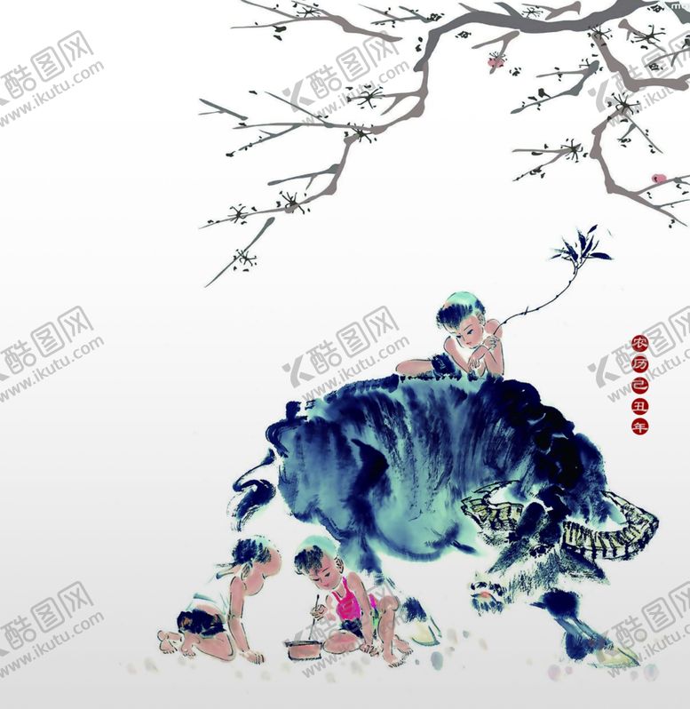 编号：16134605190956255151【酷图网】源文件下载-牧牛水墨画