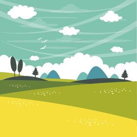 风景画树叶森林树叶插画