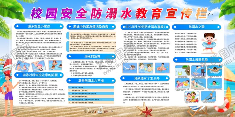 编号：21402401290316514951【酷图网】源文件下载-防溺水展板