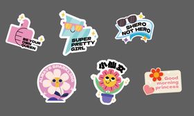 卡通风格手举牌