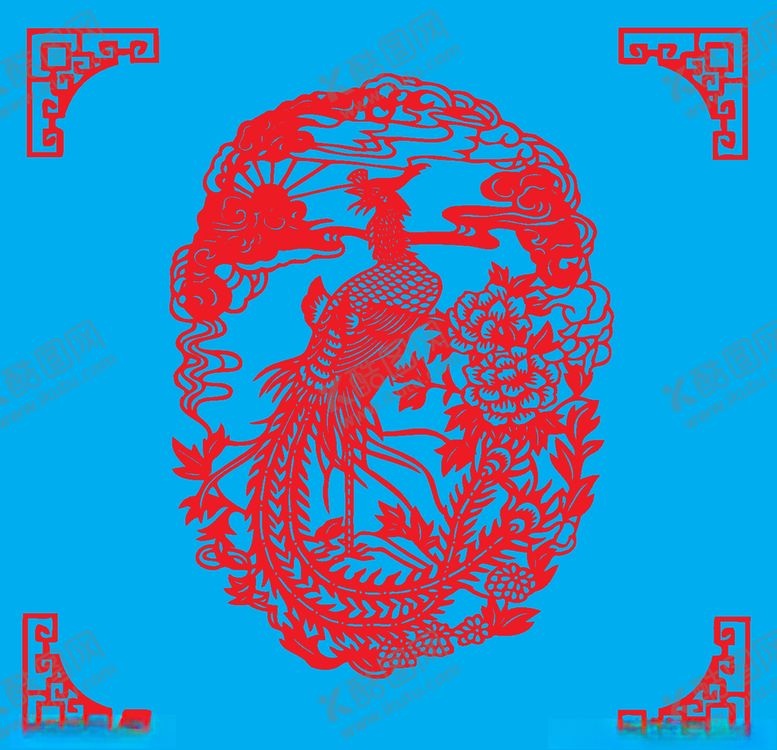 编号：71394510050747398586【酷图网】源文件下载-凤穿牡丹剪纸