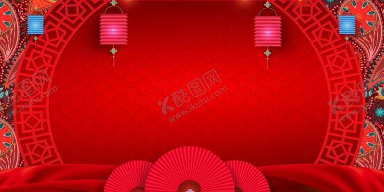 编号：29342707030402077775【酷图网】源文件下载-红色灯笼复古活动宣传背景素材