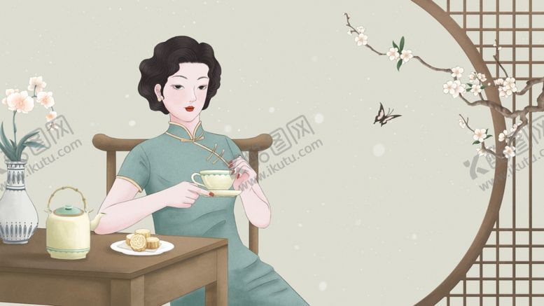 编号：29103102051449143213【酷图网】源文件下载-旗袍女子