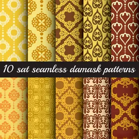 10款锦缎无缝图案集合