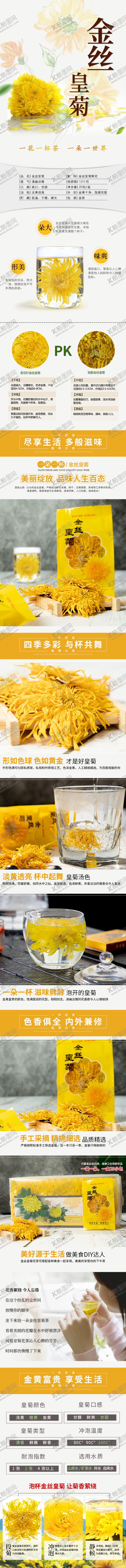 编号：23532705241620214845【酷图网】源文件下载-金丝皇菊花茶电商详情