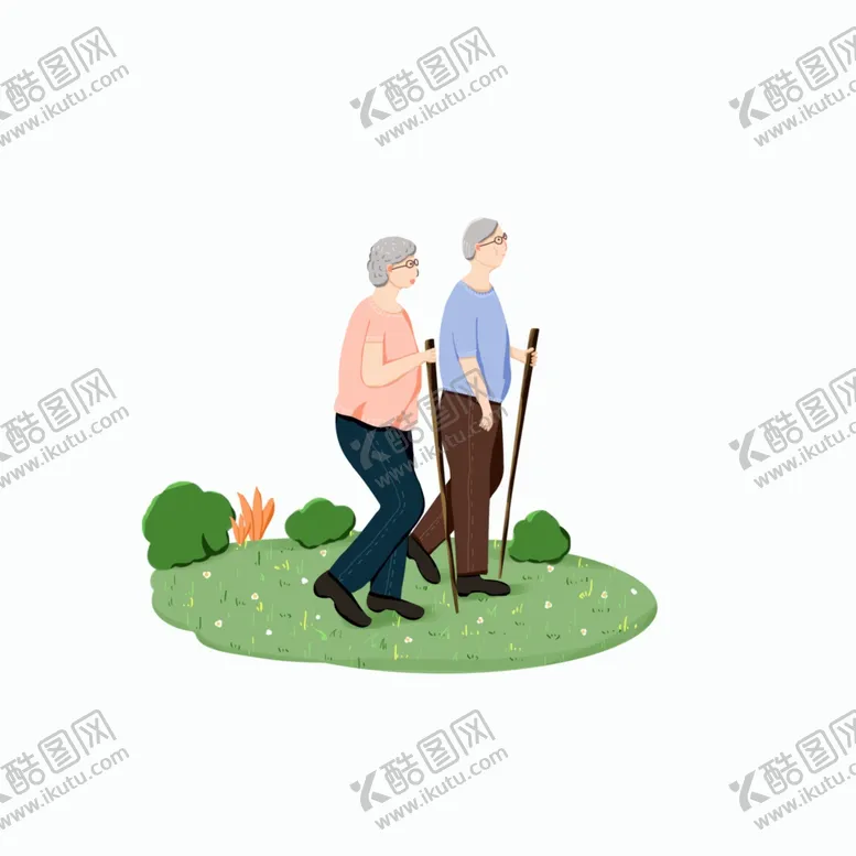 编号：54000103290724478669【酷图网】源文件下载-卡通重阳节登山的老人