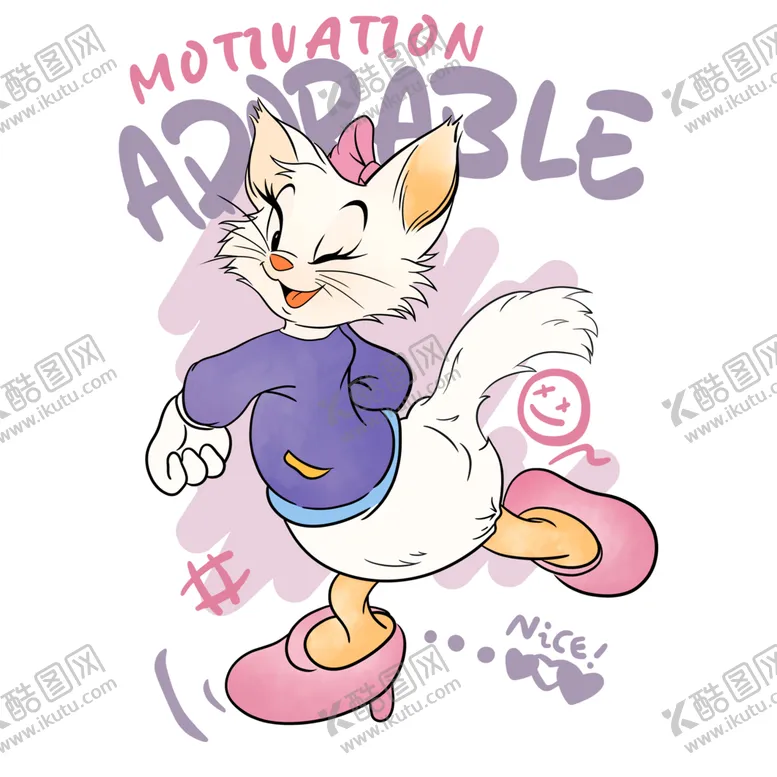 卡通大乖小猫图案印花设计服装印花文字设计设计
