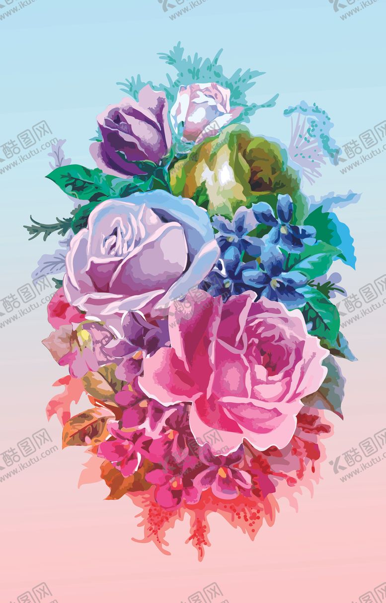 编号：18105105031618449044【酷图网】源文件下载-水彩花卉