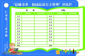 小学生阅读记录卡评比栏