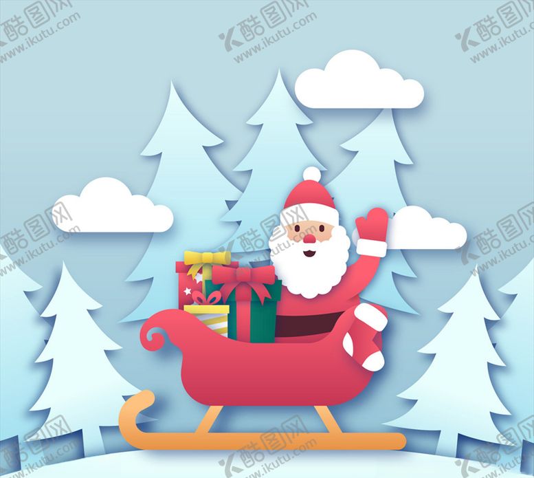 编号：95847709160316536601【酷图网】源文件下载-圣诞雪橇圣诞老人