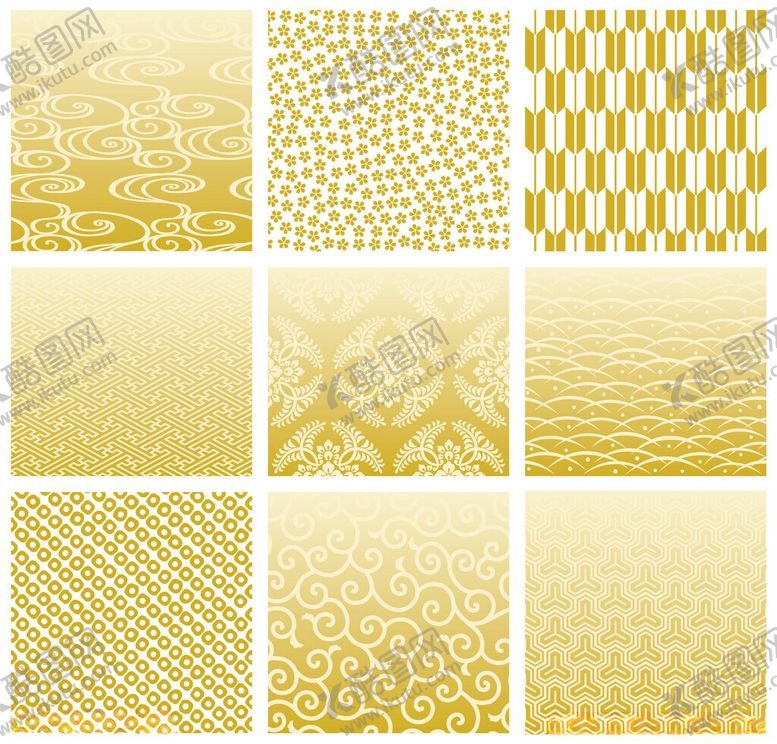 编号：80995204042004327338【酷图网】源文件下载-金色纹理图案集合