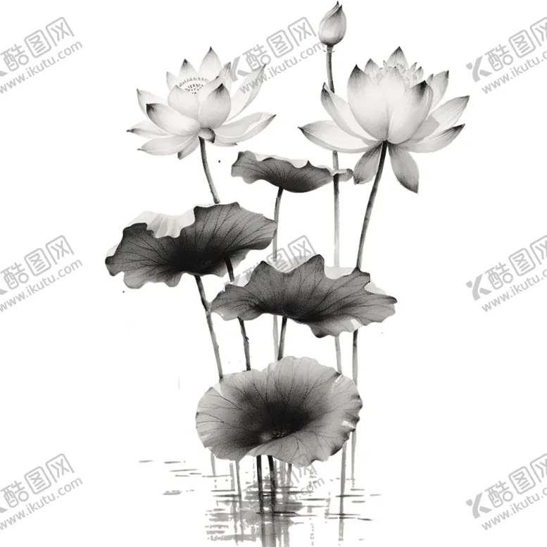 编号：42516902222302039090【酷图网】源文件下载-水墨荷花