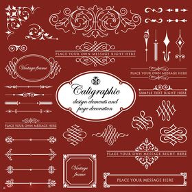 紫色复古装饰性设计元素集