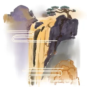 中国风背景展板潮山水山水画素材工笔画