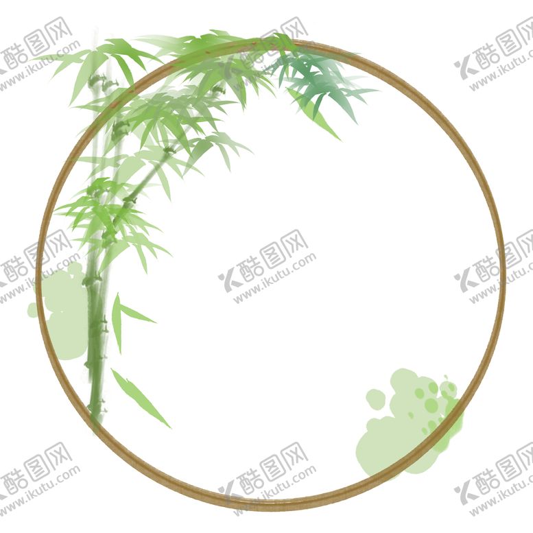 编号：40982609271953172769【酷图网】源文件下载- 竹子圆形边框 