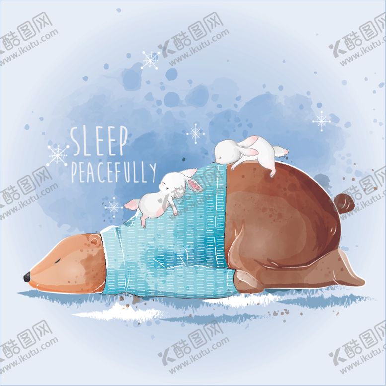 编号：14244010210443076170【酷图网】源文件下载-可爱小熊和兔子