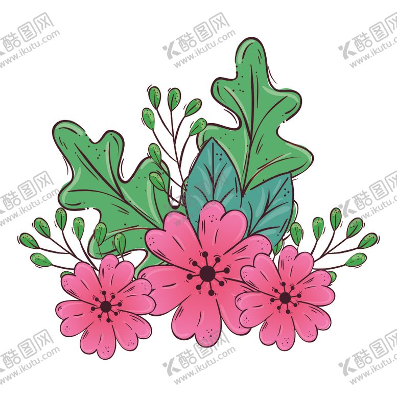 编号：84171005030422015017【酷图网】源文件下载-矢量手绘花朵