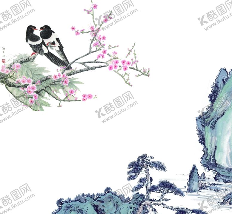 编号：24462004240511256454【酷图网】源文件下载-喜鹊山水