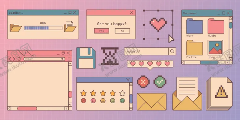 编号：98875712181647503679【酷图网】源文件下载-多彩网页UI元素集合