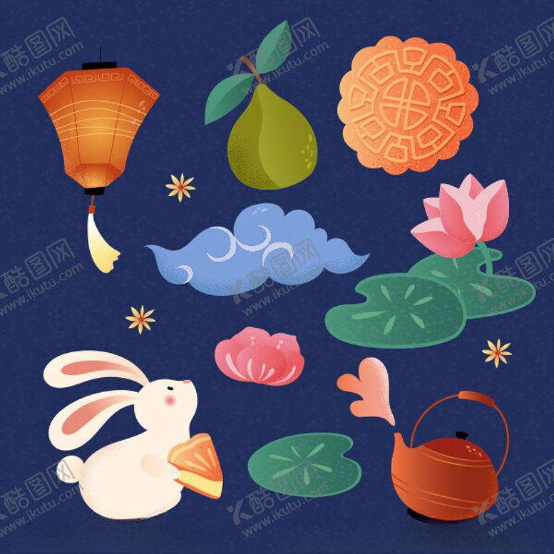 编号：60172402221133049131【酷图网】源文件下载-手绘中秋节元素