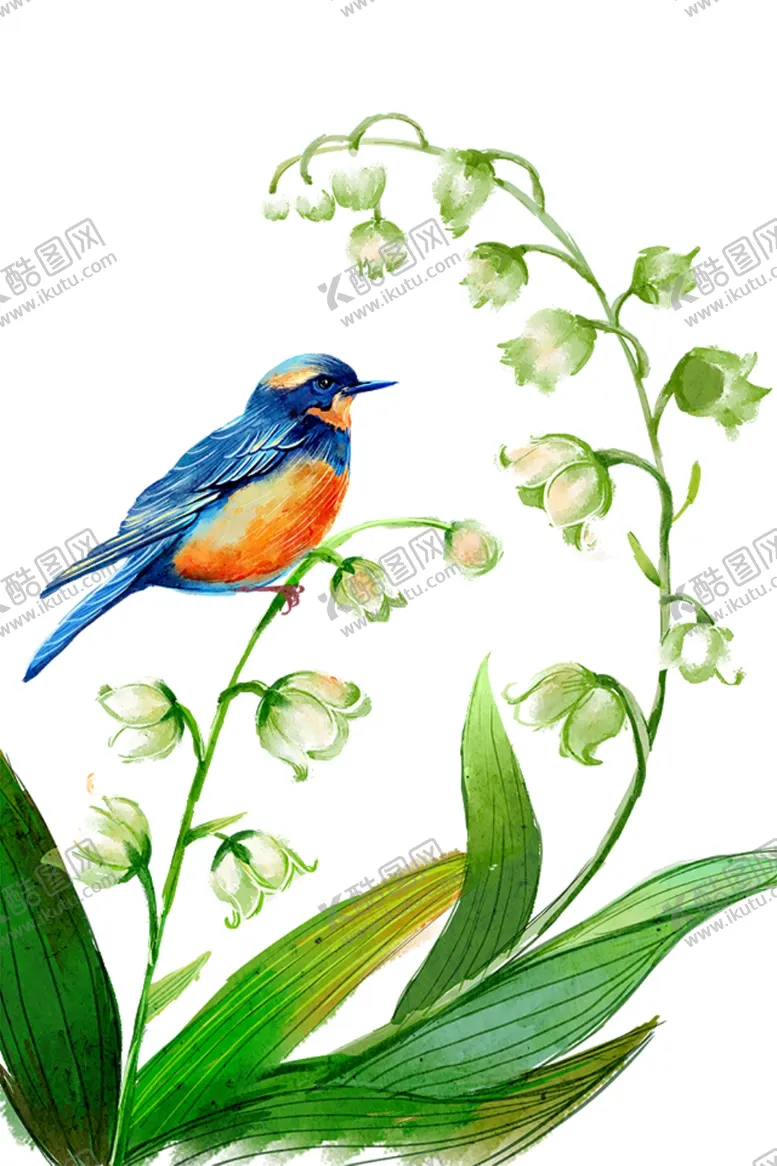 编号：71346804080856099015【酷图网】源文件下载-手绘鸟绿色植物