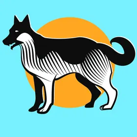 动物矢量手绘装饰图案线稿