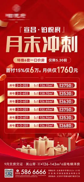 红金冲刺特价房海报