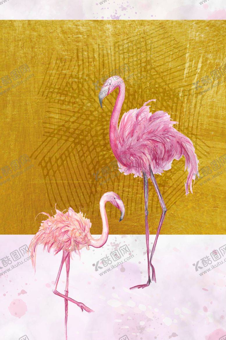 编号：38863810272146235409【酷图网】源文件下载-火烈鸟装饰画