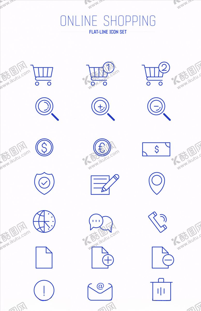 编号：14849110171510491454【酷图网】源文件下载-矢量网上购物图标